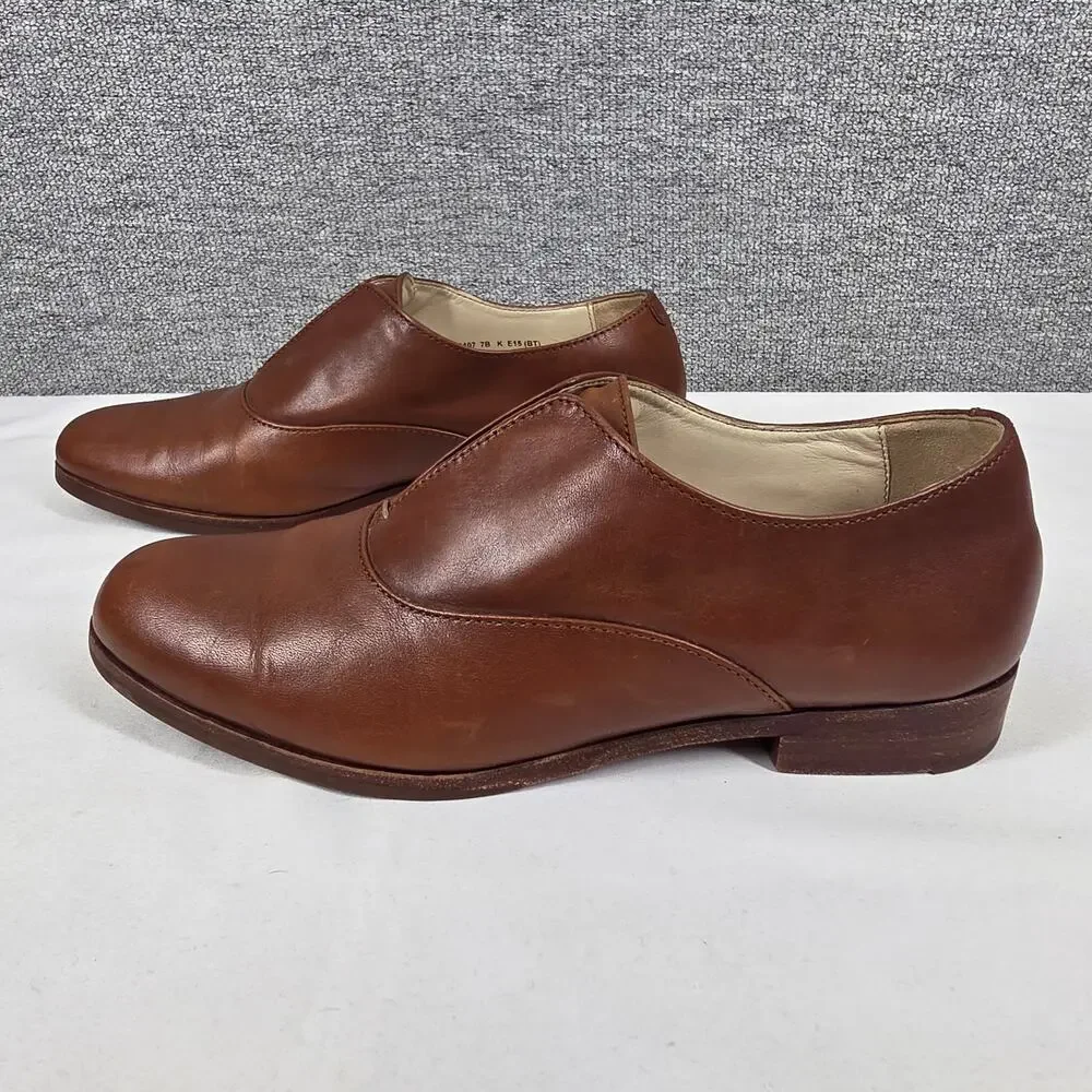 COLE HAAN WOMENS GRAND.OS BROWN LEATHER SLIP-ON LOAFER STYLE WO1107 SIZE 7